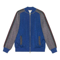 (WMNS) Gucci Wool Lam Bomber Jacket 'Blue Red Multicolor' 579749-XKAQ9-4034
