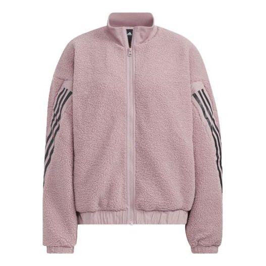 (WMNS) adidas Contrasting Colors Stripe Splicing Sports Jacket Purple Pink HM7457