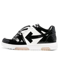Off-White Out Of Office Low-Top Patent Sneaker 'Black White' OMIA189S22LEA0020110