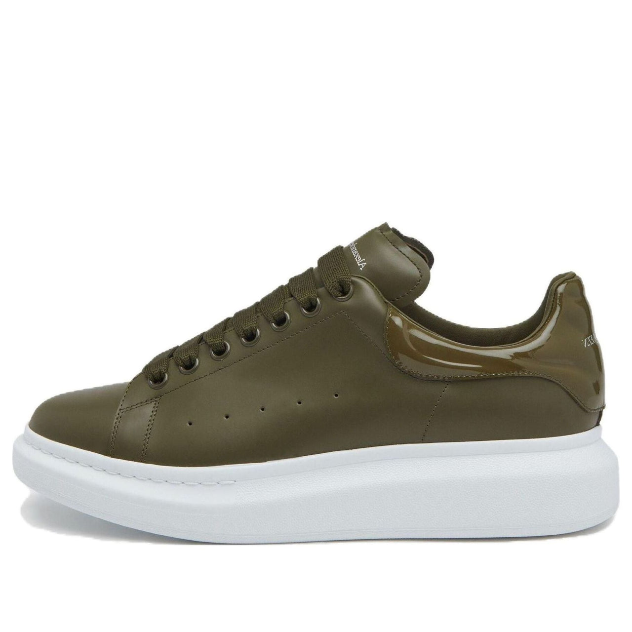 Alexander McQueen Oversized Leather Sneakers 'Olive Green' 777279WIE9C3211