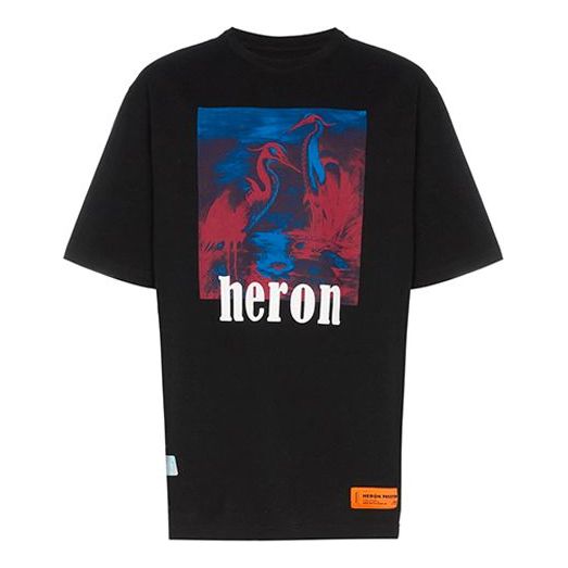 HERON PRESTON Printing Short Sleeve Unisex Black HMAA001S196320381088