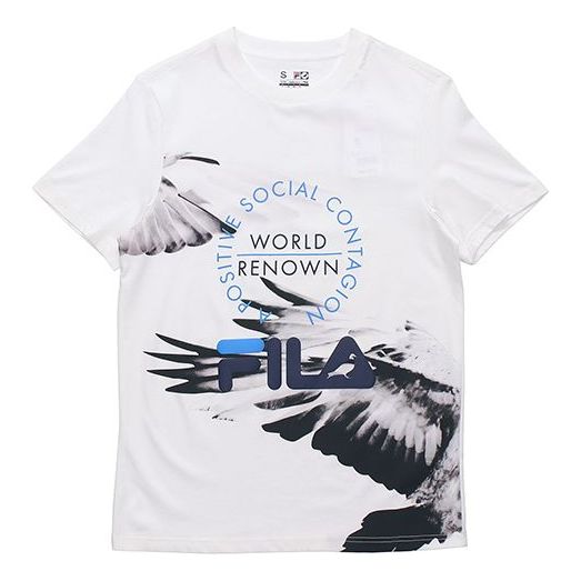 FILA FUSION x Staple Wings Alphabet Printing Short Sleeve White T11M024106F-WT