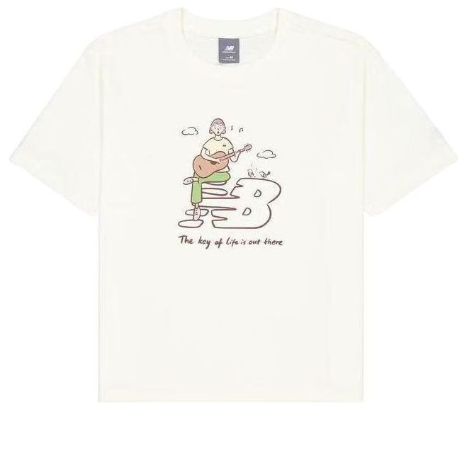 (WMNS) New Balance x PK Illustration T-shirt Asia Sizing 'Ivory' NEE26092-IV