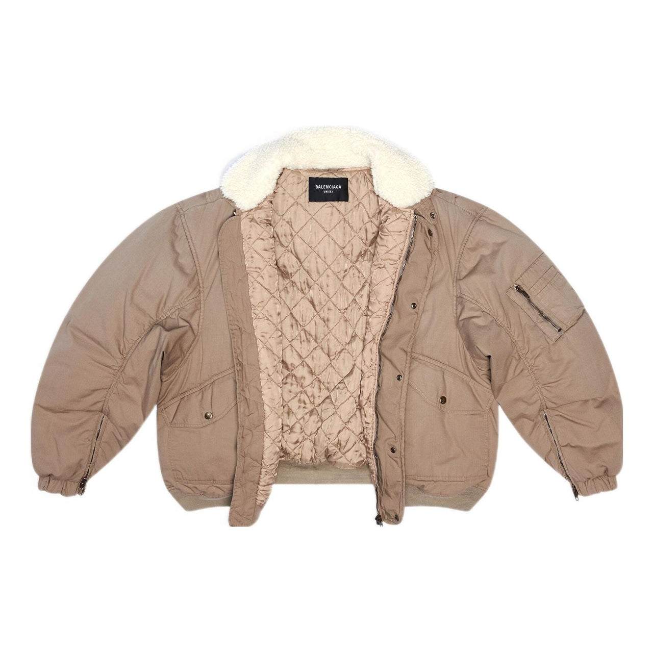 Balenciaga Cotton Ripstop Unity Bomber Jacket 'Beige' 698837TLP039577