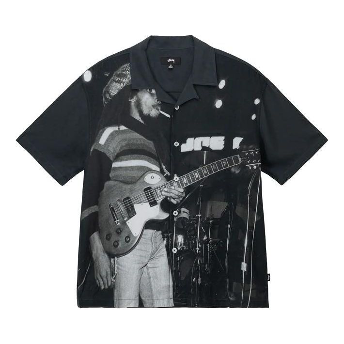 Stussy Bob Marley Open Collar T-Shirt 'Black' 311048