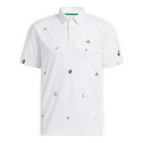 adidas Play Green Monogram Polo Shirt 'White' HT6843