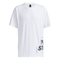 adidas Alphabet Printing Casual Round Neck Short Sleeve White GL8710