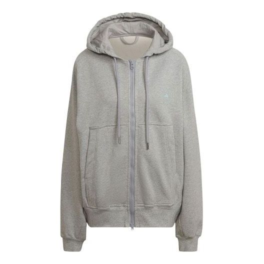 (WMNS) adidas x Stella McCartney Crossover Sports Hooded Zipper Cardigan Long Sleeves Hoodie Jacket Medium Hemp Grey HA8966