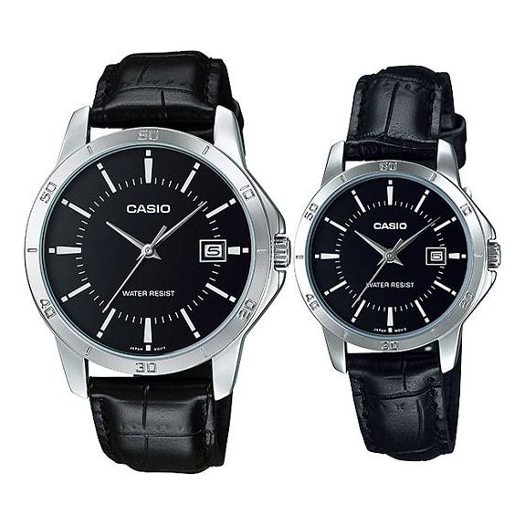 CASIO Couple Quartz Waterproof Unisex Mens Black Analog MTP-V004L-1A<P-V004L-1A
