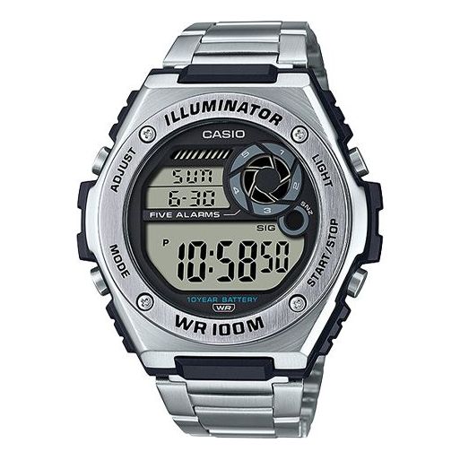 CASIO Quartz Waterproof Sports Mens SilverGray Digital MWD-100HD-1A