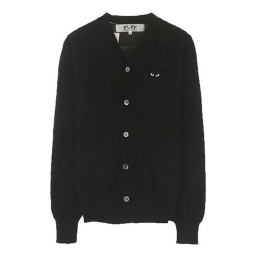 COMME des GARCONS PLAY كارديجان أسود شعار "أسود" AZ-N024-051-1