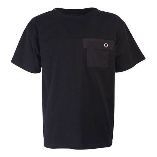 Men's PRADA Pocket Round Neck Pullover Short Sleeve Black UJN370-551-F0002