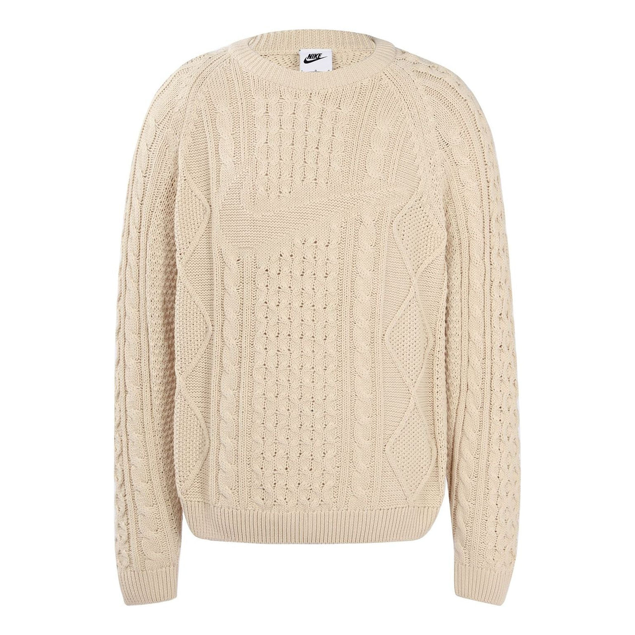 Nike Solid Color Round Neck Knit Long Sleeves Wool Sweater Men's Yellow DQ5177-206