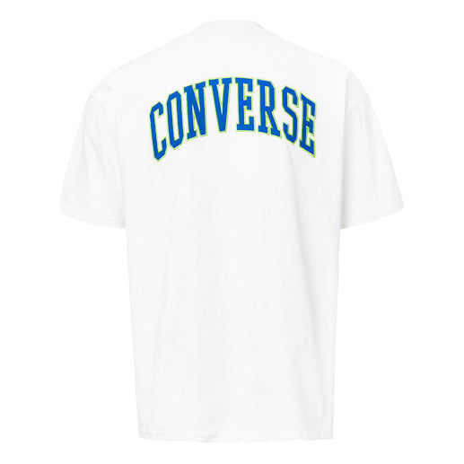 Men's Converse Logo Embroidered Sports Short Sleeve White 10018347-A05