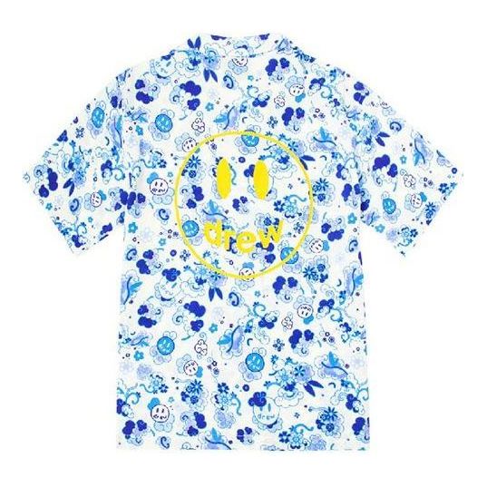 قميص Drew House Rayon Camp باللون الأزرق DR-SS20-85