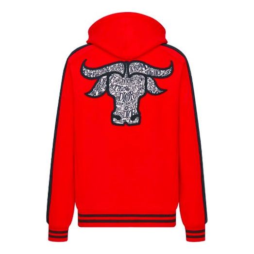 DIOR SS21 Color Matching Double-Sidedd T-Shirt For Men Red 183J653A0531-C385