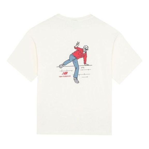 New Balance Cartoon Logo T-shirt Asia Sizing 'Beige' AMT22392-IV