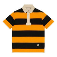 Gucci Striped Cotton Polo With Patch 'Yellow Black' 645251-XJC6F-7121