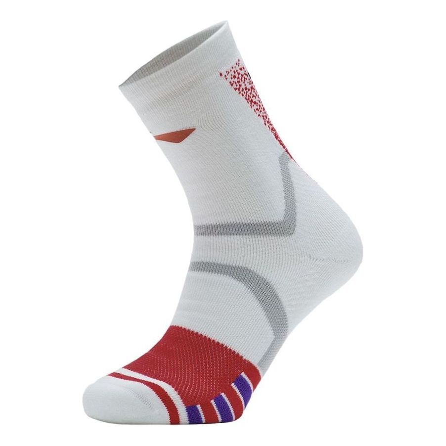 Li-Ning Basketball Mid Cut Socks 'White Red' AWLS265-2