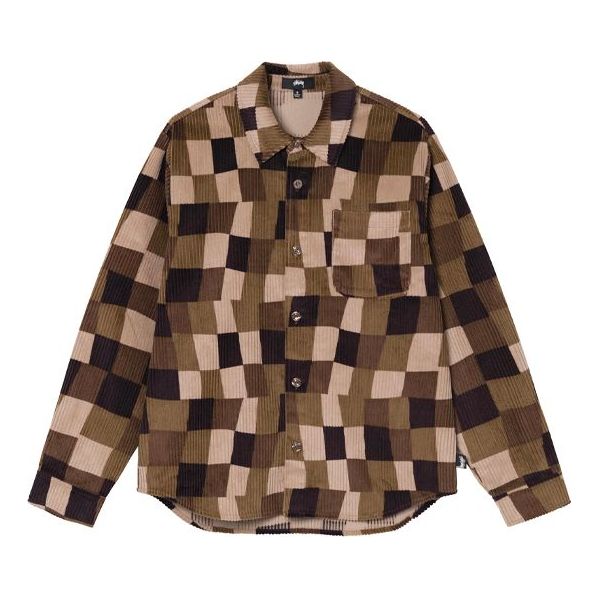 Stussy Wobbly Check LS Shirt 'Brown' 211220