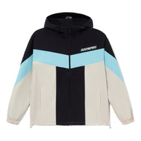 Li-Ning Logo Color Block Full Zip Hooded Jacket 'Black Oatmeal' AFDS033-5