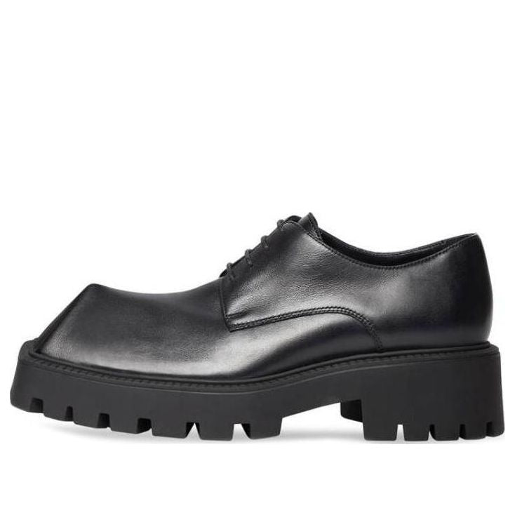 (WMNS) Balenciaga Rhino Derby Shoes 'Black Smooth Calfskin' 712391WBB501000