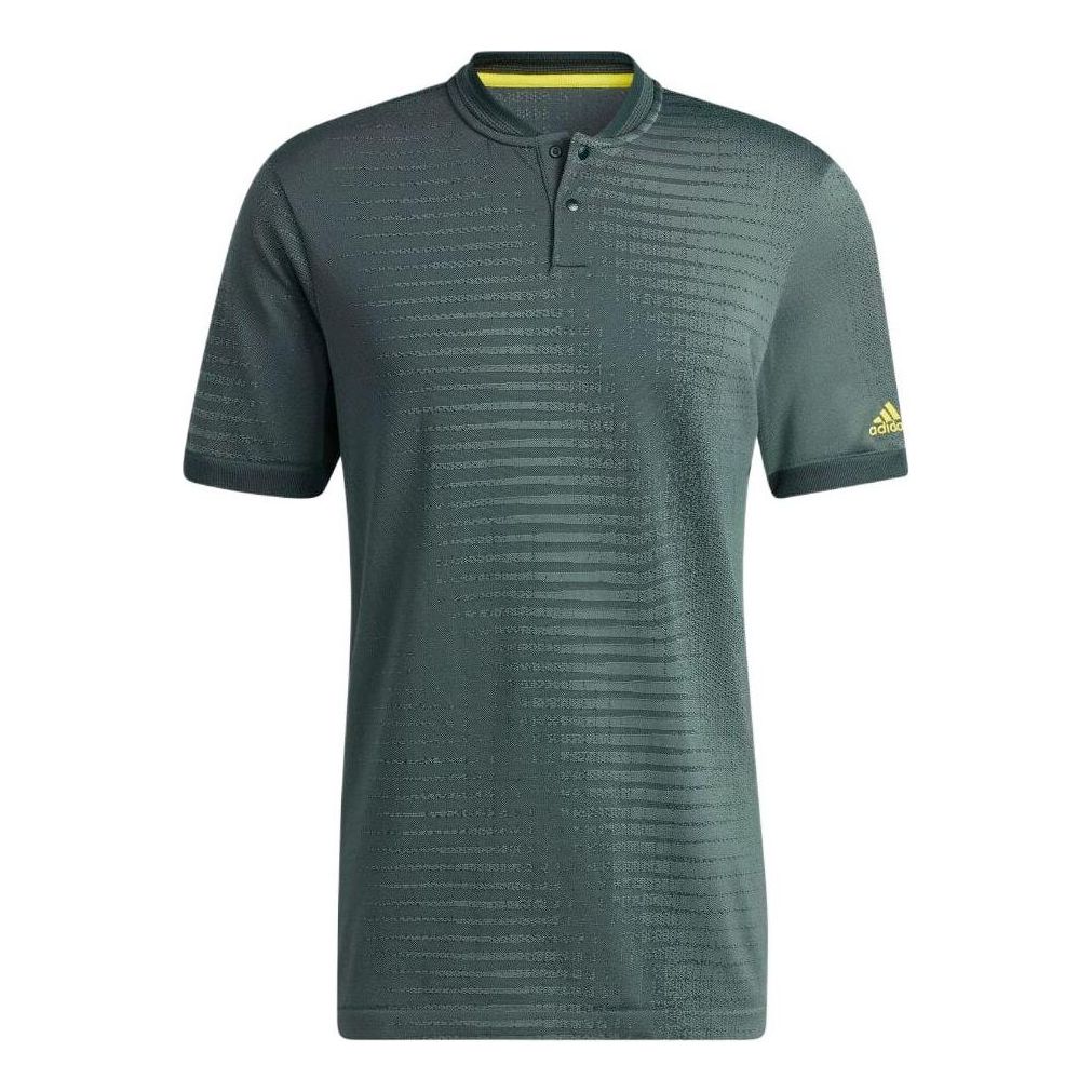 Men's adidas Cuff Logo Color Block Short Sleeve Green T-Shirt HF6586