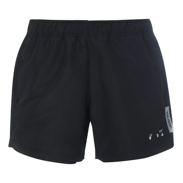 Men's Off-White SS21 Casual Logo Black Shorts OMFA003S21FAB0011001