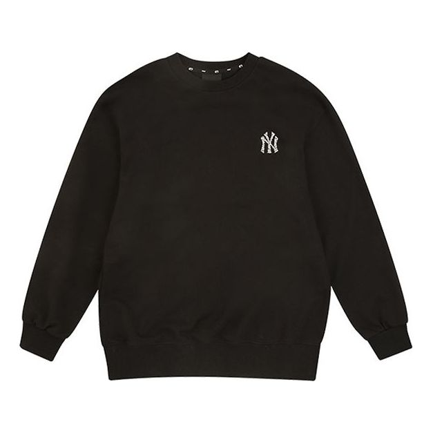MLB NYLogo Long Sleeves Round Neck Unisex Black 31MTM3941-50L