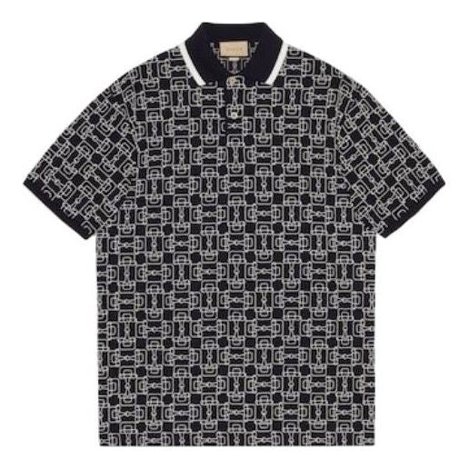 Gucci Horsebit Cotton Piquet Polo Shirt 'Dark Blue' 779950-XJGE7-4560
