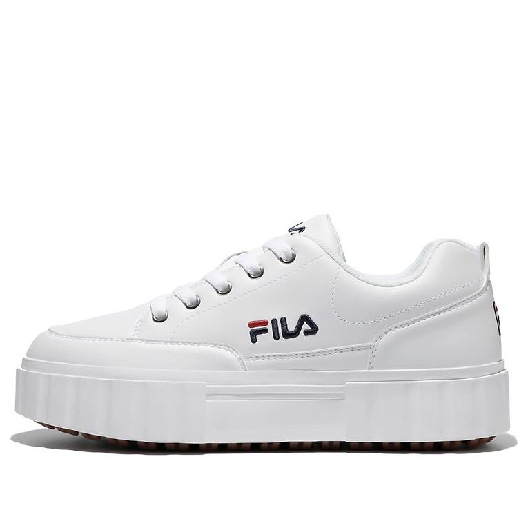 FILA Low Top Thick Sole Skate Shoes Unisex White Korean Version 'White Red Black' 1TM01563E_100