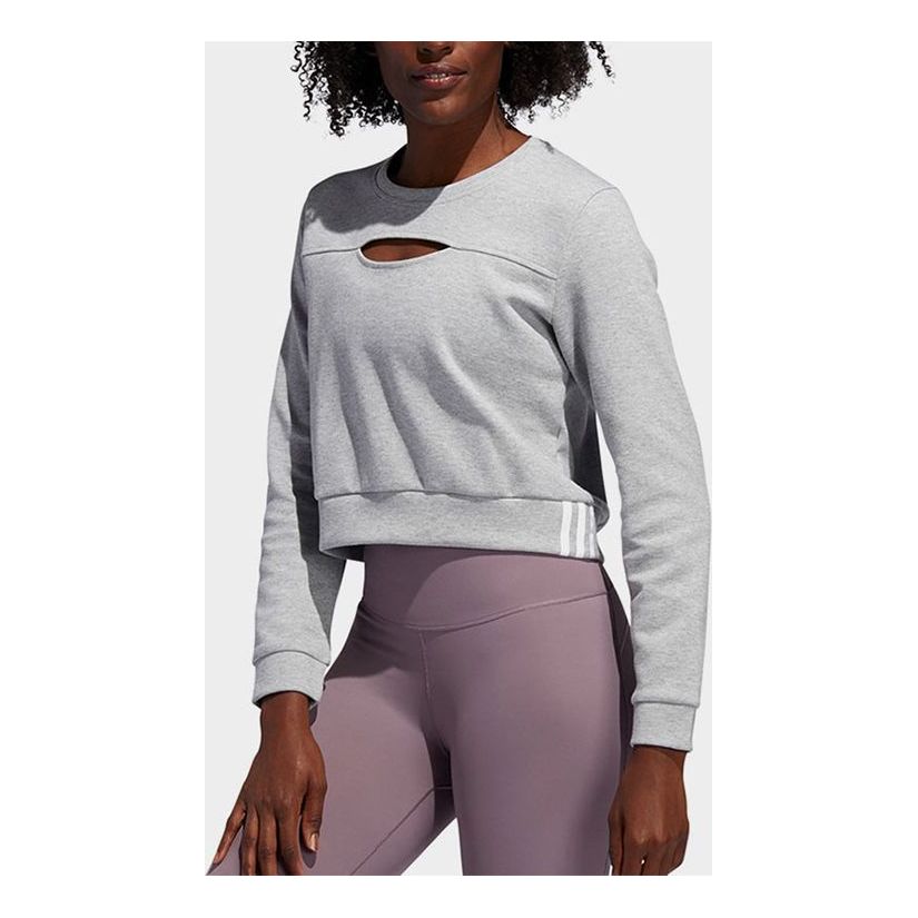 (WMNS) adidas Short Training Sports Gray Hoodie FJ7320