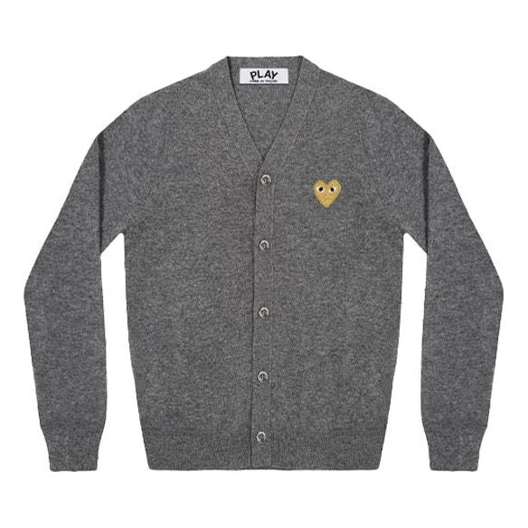COMME des GARCONS PLAY Kint Cardigan Gold Emblem "Gray" AZ-N050-051-3
