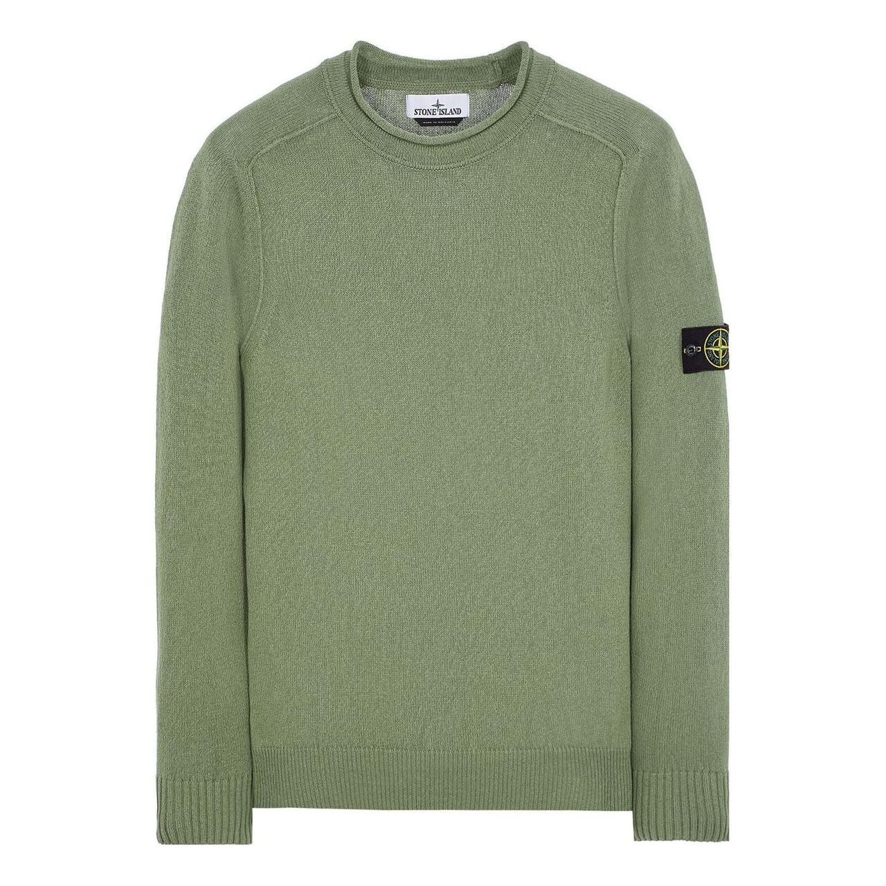 STONE ISLAND Logo Patch Crewneck Knitted Jumper 'Green' 7815528D3-V0055