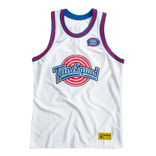 Nike x Tune Squad Crossover Embroidered Logo Basketball Sports Jersey LeBron James 23 White CW4278-100