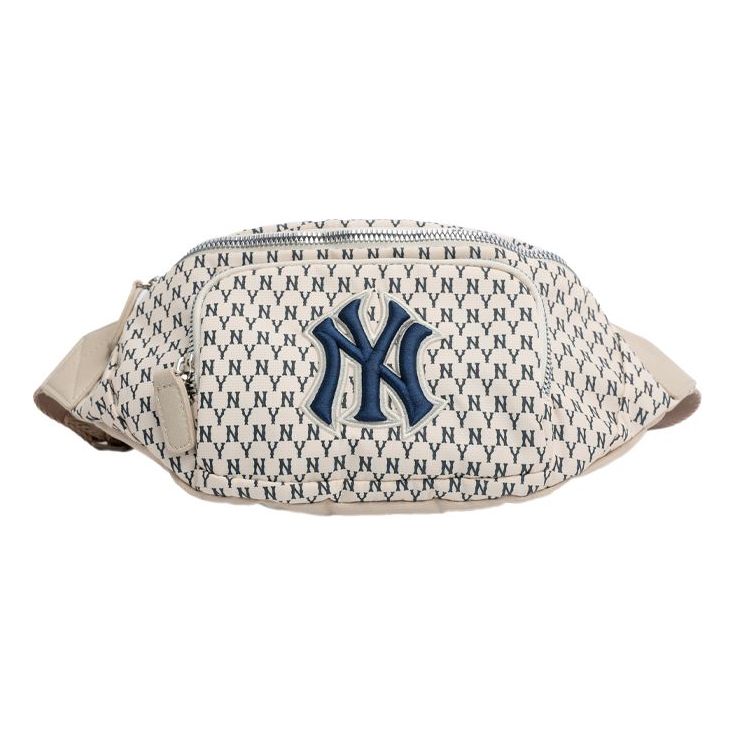 حقيبة خصر كلاسيكية كاجوال من سلسلة MLB Monogram Series Retro بطبعة كاملة لفريق نيويورك يانكيز باللون الأبيض 32BGC9941-50I