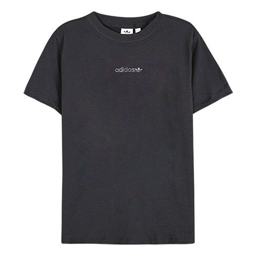 adidas originals Embroidered LOGO Short Sleeve Gray GL6147