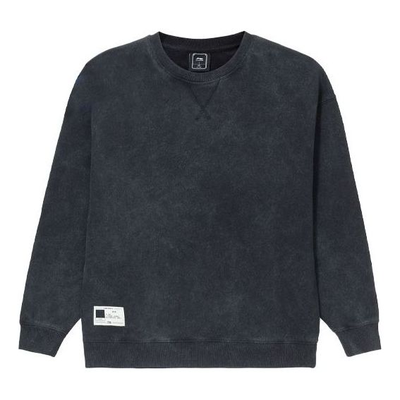 Li-Ning Sports Series Solid Color Sports Pullover Loose Round Neck 'Black' AWDS065-8