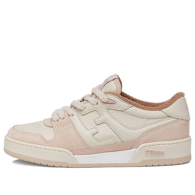 (WMNS) حذاء FENDI Match منخفض الرقبة من جلد الغزال باللون الوردي والبيج 8E8252AHH2F1FHT