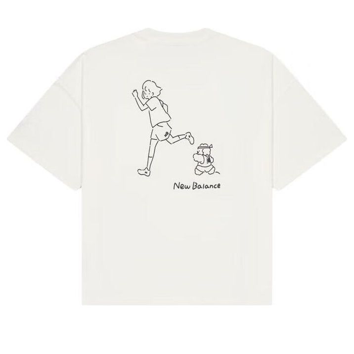 (WMNS) New Balance Running Graphic T-Shirt Asia Sizing 'White' AWT42319-CIC
