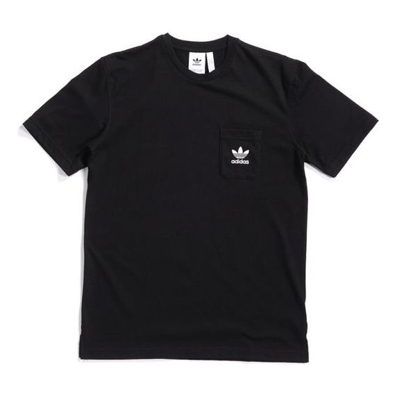 adidas originals Solid Color Pocket logo Short Sleeve Black DX4207