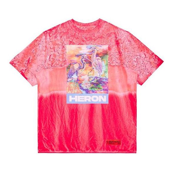 HERON PRESTON SS20 Painting Logo Printing Short Sleeve Unisex Red HMAA013S209140212888