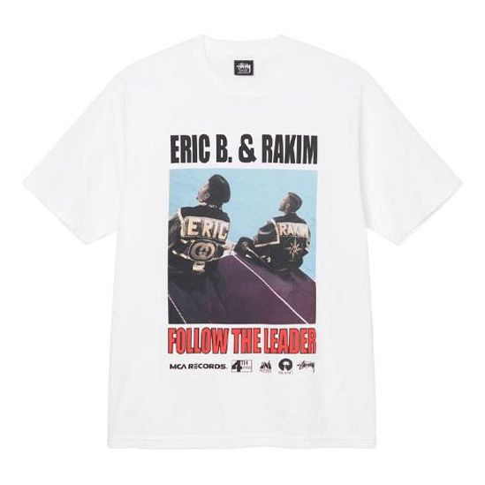 Stussy Unisex FW21 Follow The Leader Printing Round-neck White 3903752