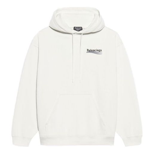 Men's Balenciaga Political Campaign Alphabet Pattern Embroidered White 600583TKVI99084