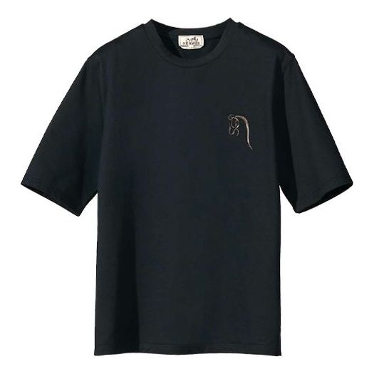 HERMES Cortex Embroidered T-Shirt 'Navy Blue' H167565HA01