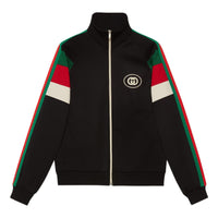 Gucci FW22 Neoprene zip jacket with Web 'Black' 698448-XJEEP-1152