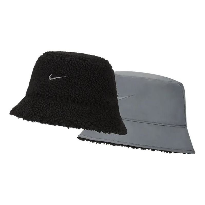 Nike Sportswear Reversible Fleece Bucket Hat 'Black Gray' DV3165-010