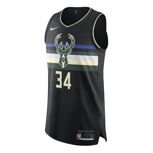 قميص Nike NBA Giannis Antetokounmpo Milwaukee Bucks Statement Edition الأصلي "أسود" AT9852-010