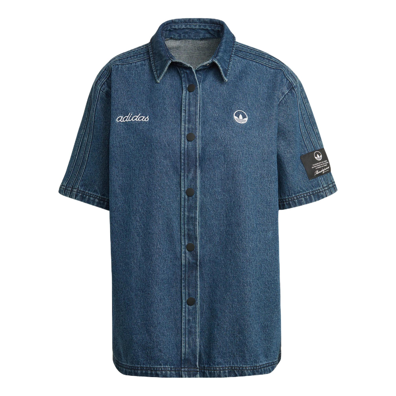 (WMNS) adidas Denim Shirt 'Navy' HL9059