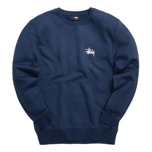 Stussy Unisex Basic Crew Round-neck Sweatshirt Blue 1914416-0806